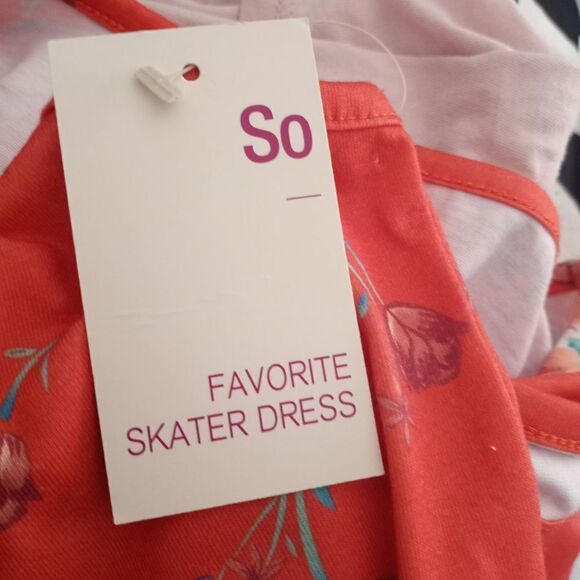 SO ORANGE FLORAL DRESS SZ.18Y NWT - Picture 6 of 6